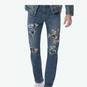 EUC Levi’s 511 Slim Fit Jeans - Blue patchwork Size 31X30